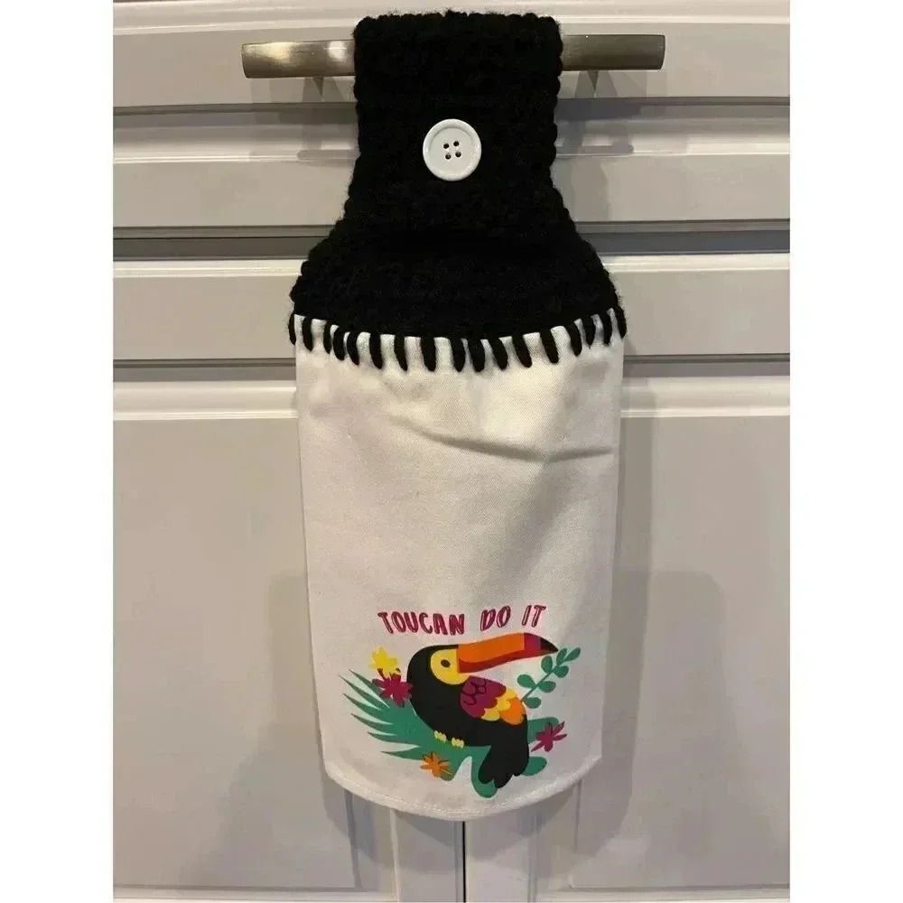 Crochet Top Kitchen Towel- Toucan Do It